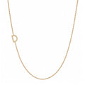 14k gold initial necklace with letter D pave diamond pendant on white background