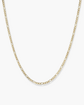 Gold chain necklace on a white background