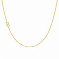 14K Gold Pave Diamond Letter R Necklace