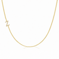 14K Gold Pave Diamond Letter Z Necklace