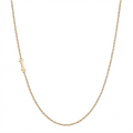 14k gold sideways initial necklace with letter I pendant on white background